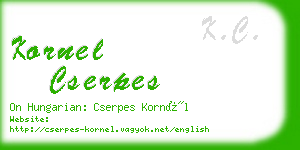 kornel cserpes business card